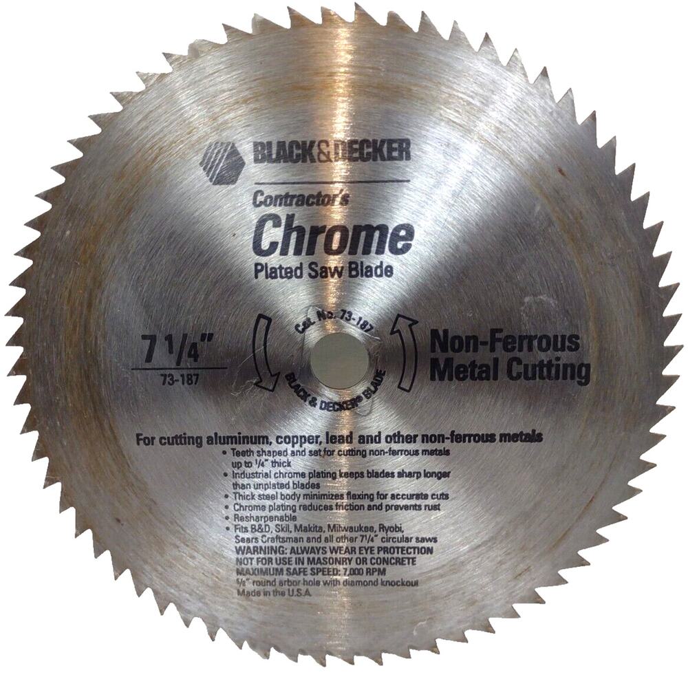 Black & Decker 73-187 7-1/4" Precision Ground Steel Non Ferrous Metal Saw Blade